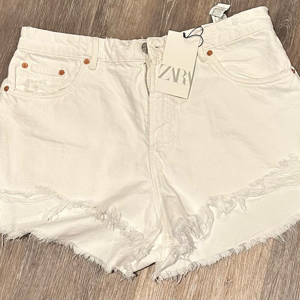 Zara Distressed Denim Shorts